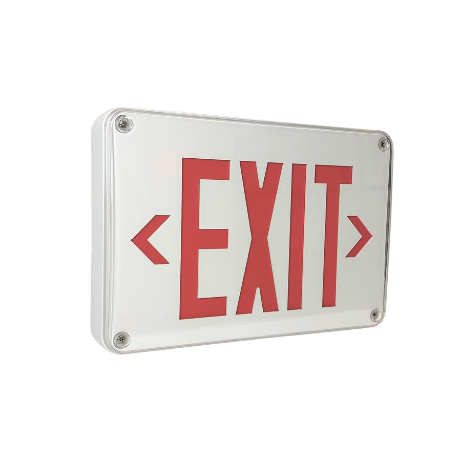 Nora LED Self-Diagnostic Exit Sign, White Housing/6" Red Letters - NX-617-LED-R