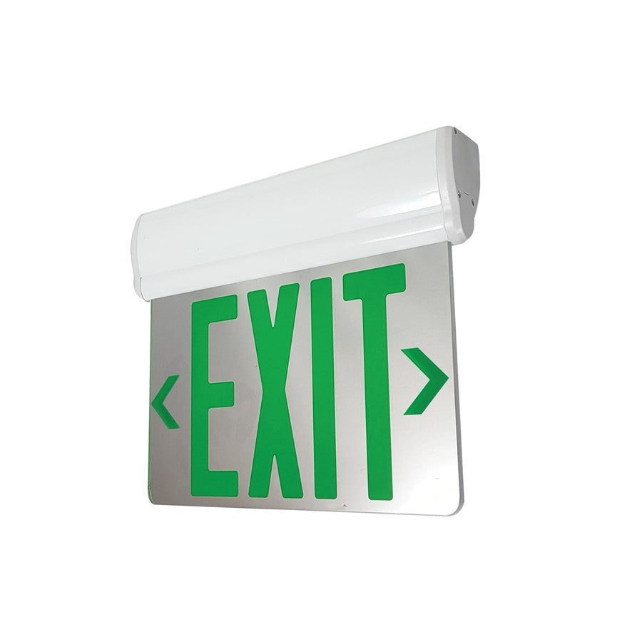 Nora Lighting Exit Adj 2C 2F Grn/Mir Wt - NX-811-LEDG2MW