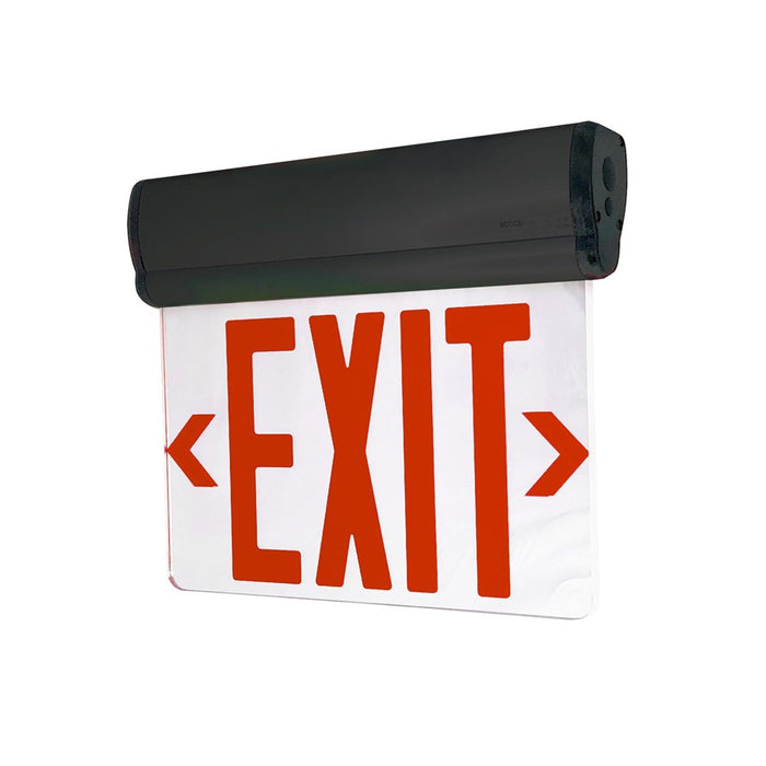 Nora Lighting Exit Adj 2C 2F Red/Mir Black - NX-811-LEDR2MB