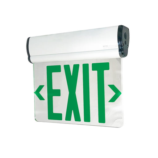 Nora Lighting Exit Adj Bat 2F Grn/Mir White - NX-812-LEDG2MW