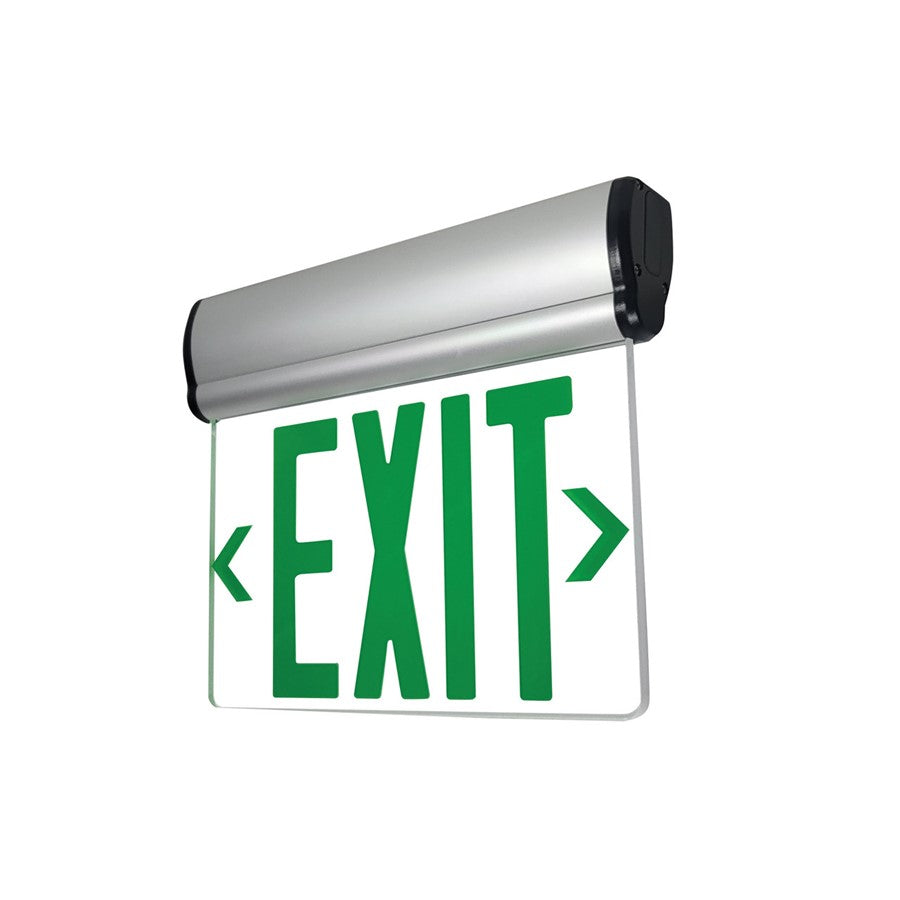 Nora Lighting Exit Adj Bat 1F Grn/Clr Alum - NX-812-LEDGCA