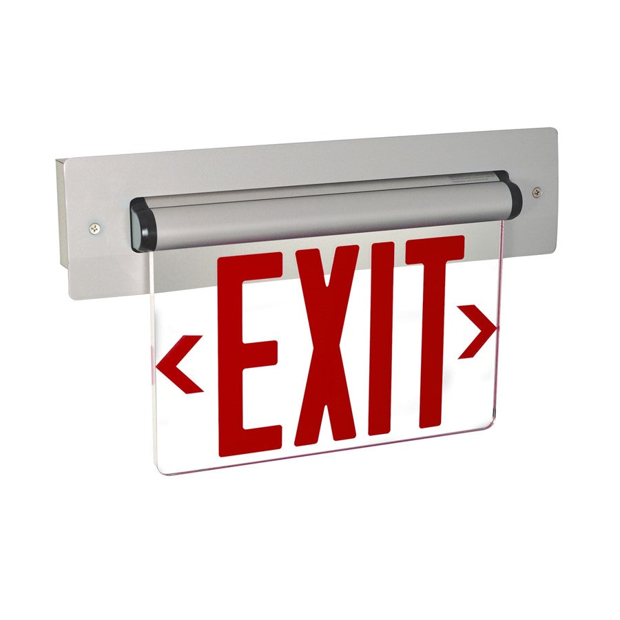 Nora Lighting Exit Rec Adj 2C 1F Red/Clr Alu - NX-814-LEDRCA