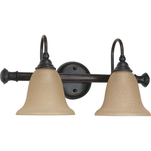 Nuvo Lighting Mericana 18in 2-Light Vanity Light | Vintage Old Bronze and Amber Water Glass | Bathroom Vanity | 9 x 8 x 20 in | Model 60-108