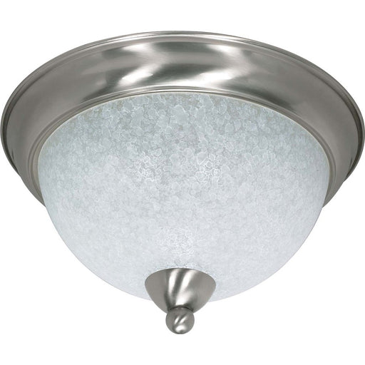 Nuvo South Beach 15in 3-Light Flush Mount | Contemporary Brushed Nickel and Water Spot Glass | Bedroom & Hallway Ceiling Light | 16 x 9 x | Model 60-131