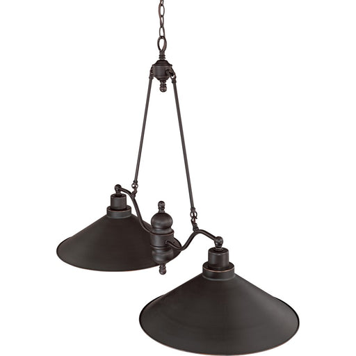 Nuvo Lighting Bridgeview 40in 2-Light Pendant | Industrial Mission Bronze and Satin White Glass | Kitchen Island & Dining Room | 28 x 18 x | Model 60-1703
