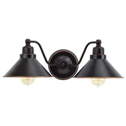 Nuvo Lighting Bridgeview 20in 2-Light Wall Sconce | Industrial Mission Dust Bronze and Satin White Glass | Hallway & Bathroom | 20 x 7.25 | Model 60-1711