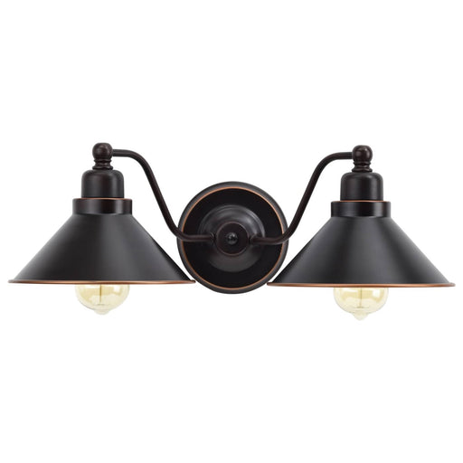 Nuvo Lighting Bridgeview 20in 2-Light Wall Sconce | Industrial Mission Dust Bronze and Satin White Glass | Hallway & Bathroom | 20 x 7.25 | Model 60-1711