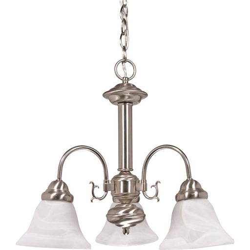 Nuvo Ballerina 20in 3-Light Chandelier | Brushed Nickel and Alabaster Glass | Dining Room & Living Room | 16 x 8 x 17 in | Model 60-182