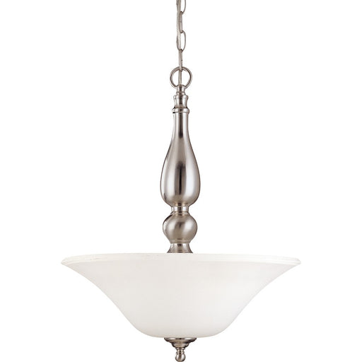 Nuvo Lighting Dupont 16in 3-Light Pendant | Brushed Nickel and Satin White Glass | Kitchen Island & Dining Room | 16 x 20 in | Model 60-1828