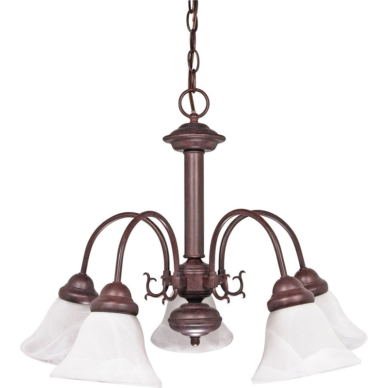 Nuvo Ballerina 24in 5-Light Chandelier | Traditional Old Bronze and Alabaster Glass | Dining Room & Living Room | 20 x 8 x 20 in | Model 60-183