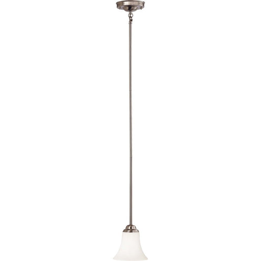 Nuvo Lighting Dupont 6in 1-Light Mini Pendant | Brushed Nickel Satin White Glass | Kitchen Island & Dining Room | 6 x 6 x 42 in | Model 60-1831