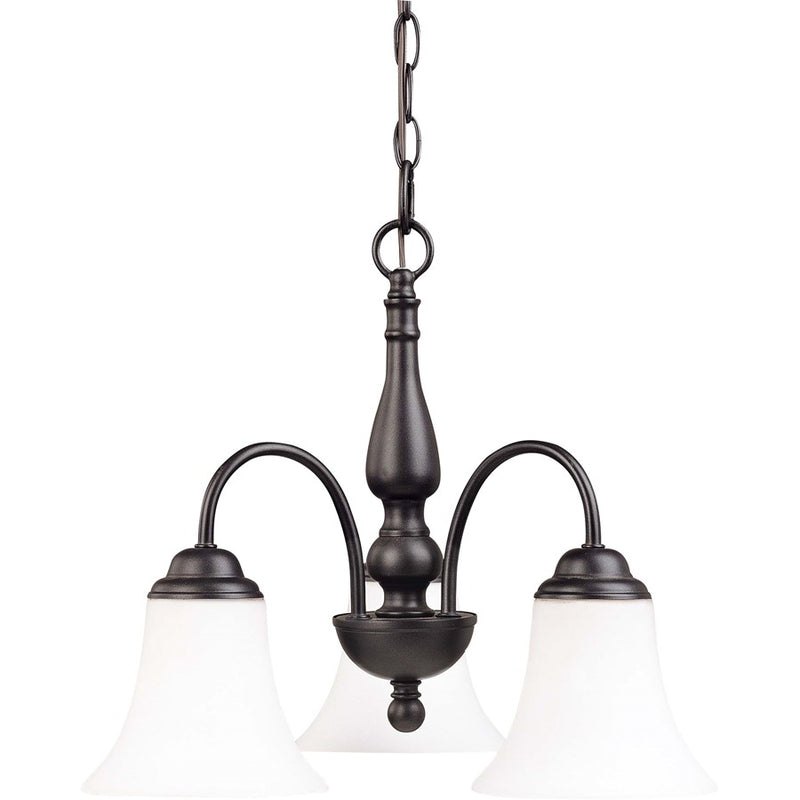 Nuvo Dupont 16in 3-Light Chandelier | Brushed Nickel and Satin White Glass | Dining Room & Kitchen Island | 16 x 14 x 10 in | Model 60-1841