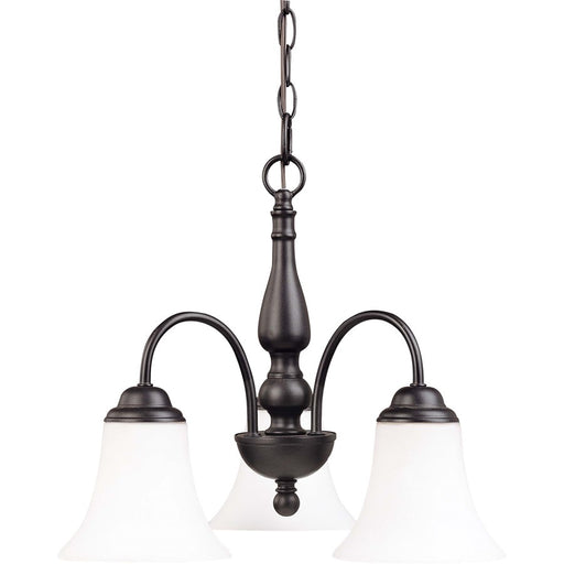 Nuvo Dupont 16in 3-Light Chandelier | Brushed Nickel and Satin White Glass | Dining Room & Kitchen Island | 16 x 14 x 10 in | Model 60-1841