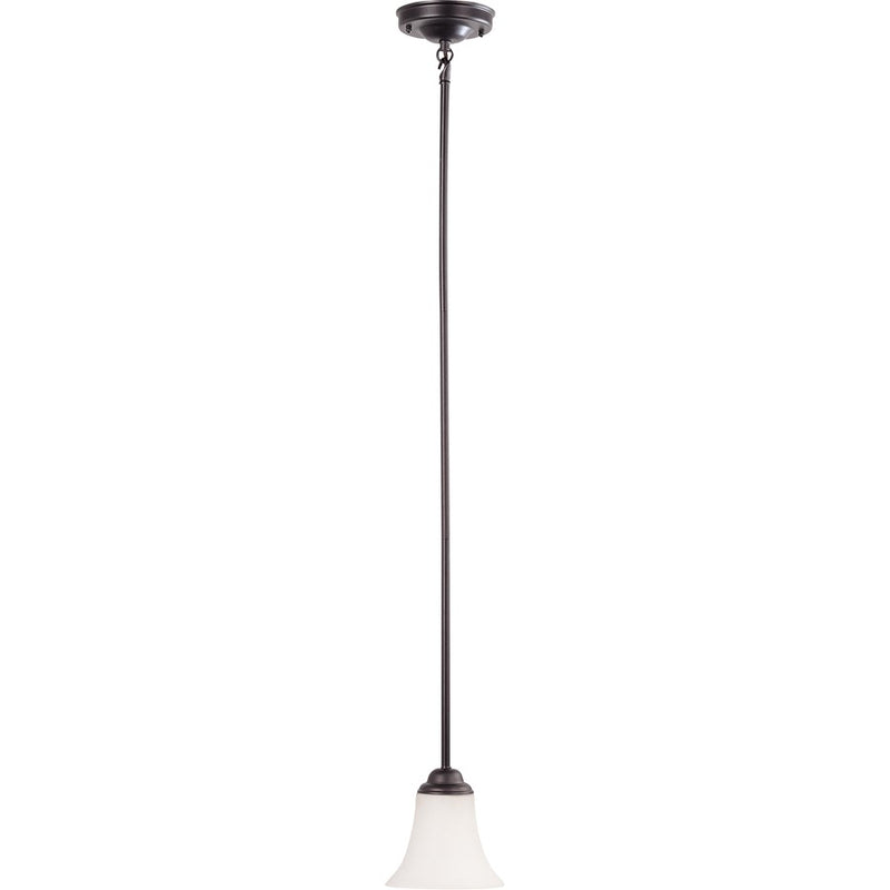 Nuvo Lighting Dupont 1-Light Mini Pendant | Brushed Nickel and Satin White Glass | Kitchen Island & Dining Room | 6 x 6 x 42 in Adjustable | Model 60-1851