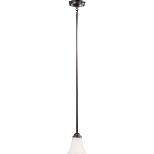 Nuvo Lighting Dupont 1-Light Mini Pendant | Brushed Nickel and Satin White Glass | Kitchen Island & Dining Room | 6 x 6 x 42 in Adjustable | Model 60-1851