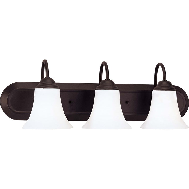 Nuvo Lighting Dupont 24in 3-Light Vanity Light | Brushed Nickel and Satin White Glass | Bathroom Vanity & Powder Room | 24 x 8 x 8 in | Model 60-1854