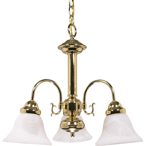 Nuvo Ballerina 20in 3-Light Chandelier | Traditional Alabaster Glass Bell Shades | Dining Room & Living Room | 20 x 20 x 17 in | Model 60-186