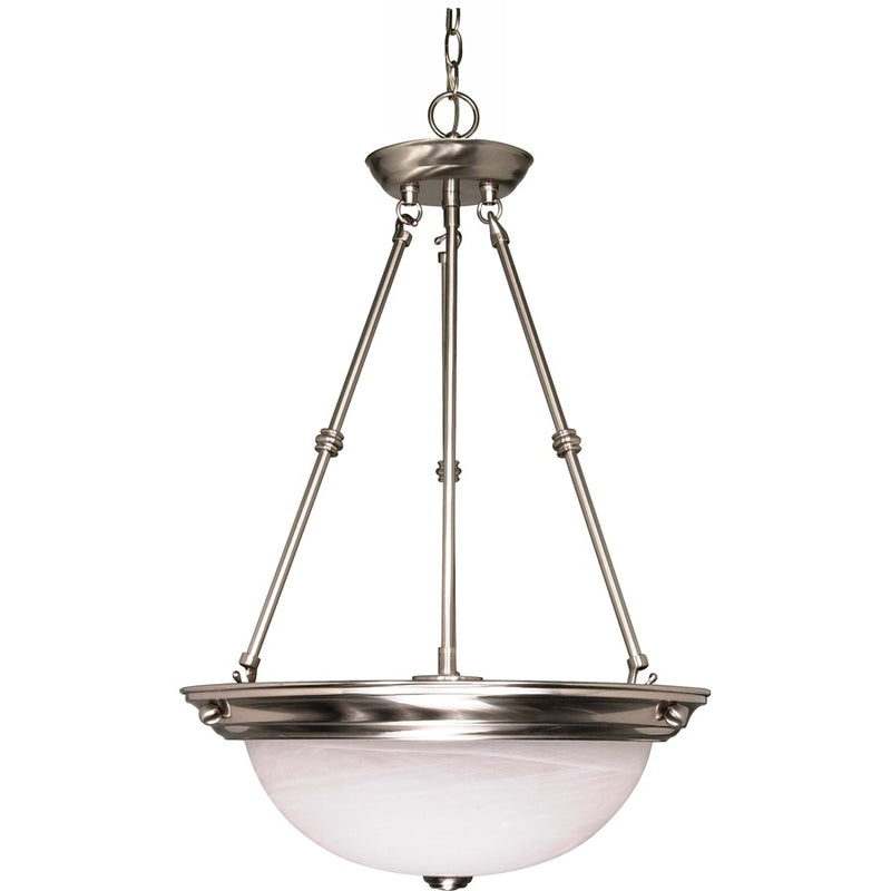 Nuvo Lighting 15in 3-Light Pendant | Brushed Nickel and Alabaster Glass | Kitchen Island & Dining Room | 15 x 15 x 23 in | Model 60-203
