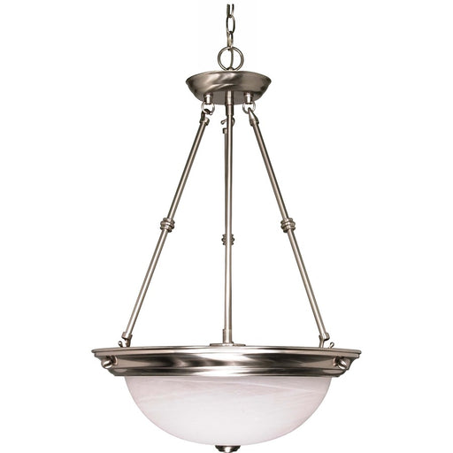 Nuvo Lighting 15in 3-Light Pendant | Brushed Nickel and Alabaster Glass | Kitchen Island & Dining Room | 15 x 15 x 23 in | Model 60-203