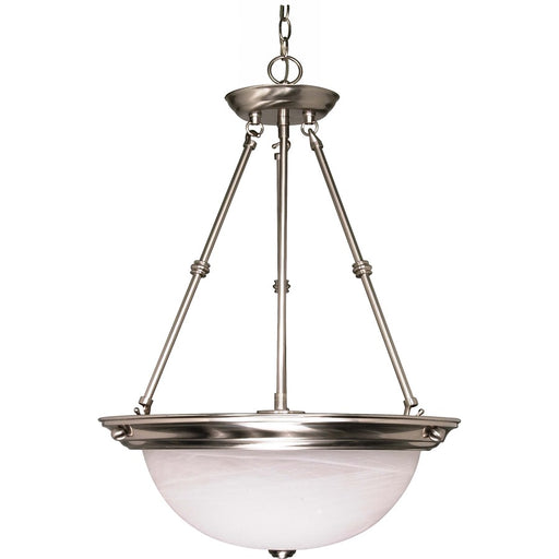 Nuvo Lighting 60-204 20in 3-Light Pendant | Brushed Nickel and Alabaster Glass | Kitchen Island & Dining Room | 20 x 20 x 27.75 in | Model 60-204