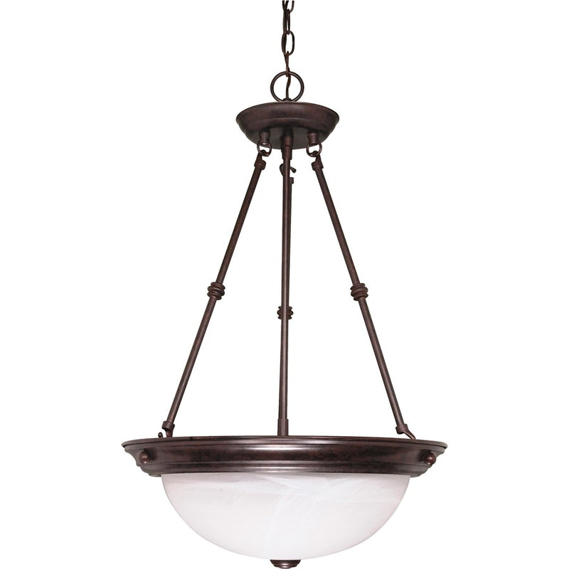Nuvo Lighting 60-211 15in 3-Light Pendant | Traditional Old Bronze and Alabaster Glass | Kitchen Island & Dining Room | 15 x 15 x 23 in | Model 60-211