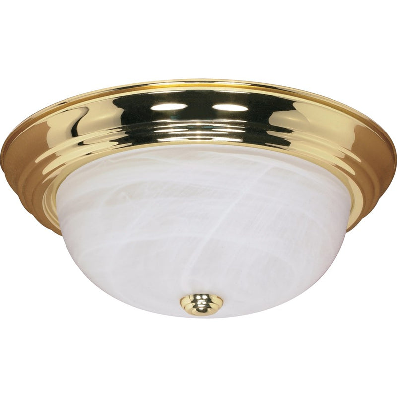 Nuvo Lighting 3-Light 15in Flush Mount | Traditional Polished Brass and Alabaster Glass | Bathroom & Hallway Ceiling Light | 15.25 x 6 in | Model 60-215