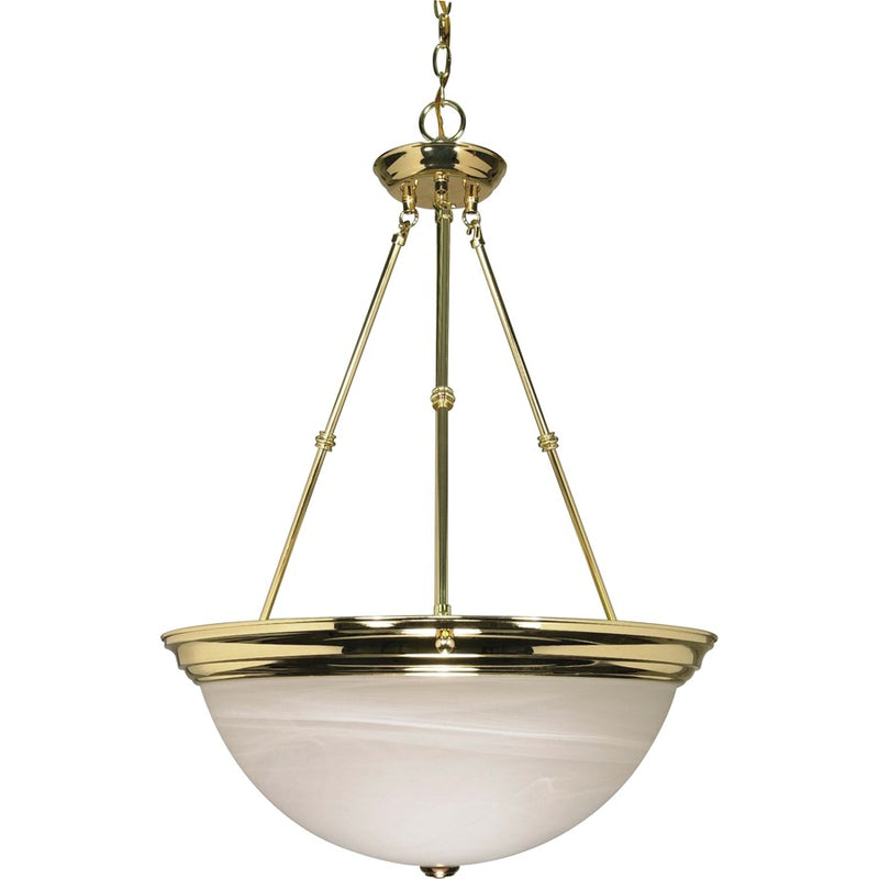 Nuvo Lighting 60-220 20in 3-Light Pendant | Traditional Polished Brass and Alabaster Glass | Kitchen Island & Dining Room | 20 x 20 x 27.75 | Model 60-220