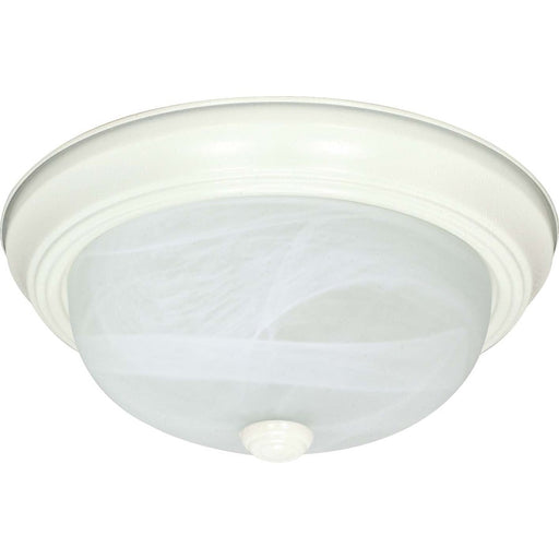 Nuvo Lighting 3-Light 15in Flush Mount | Textured White and Alabaster Glass | Bathroom & Hallway Ceiling Light | Damp Rated, 15.25 x 6 in | Model 60-223