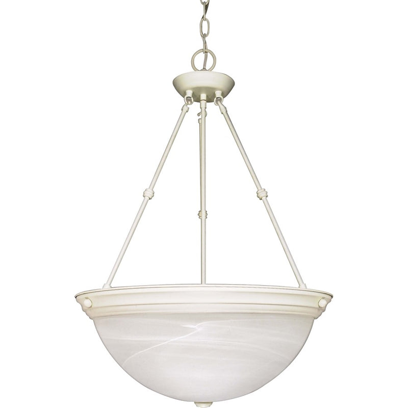 Nuvo Lighting 60-228 20in 3-Light Pendant | Traditional Textured White and Alabaster Glass | Kitchen Island & Dining Room | 20 x 20 x 27.75 | Model 60-228