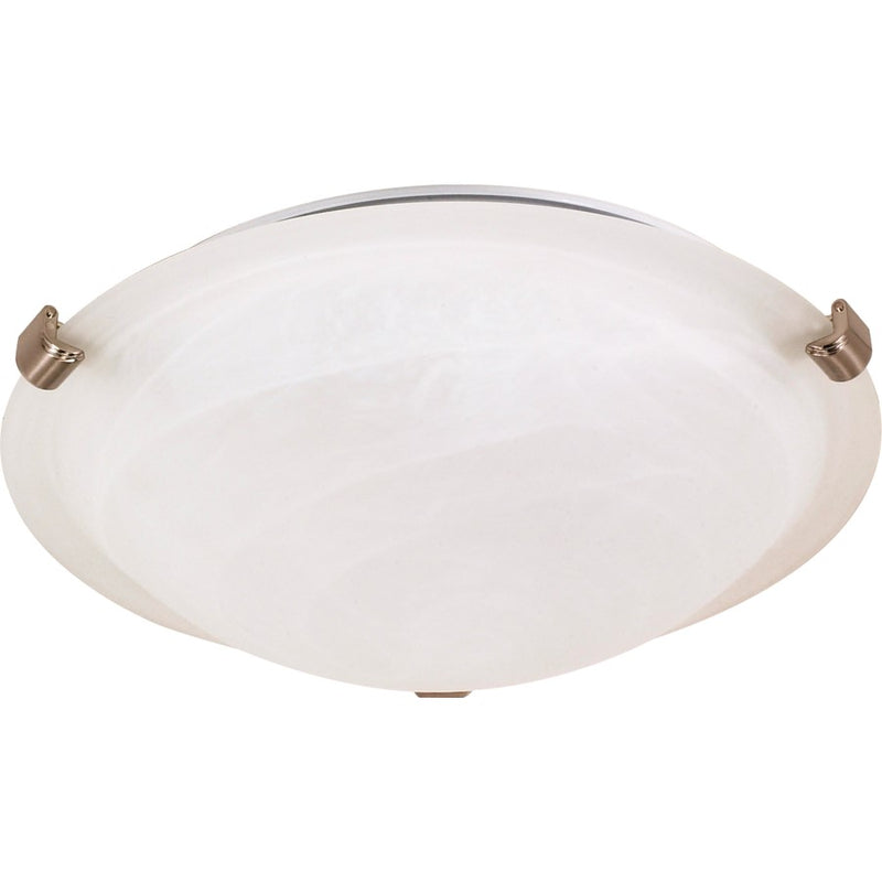 Nuvo 12in 1-Light Flush Mount | Traditional White and Alabaster Glass | Bathroom & Hallway Ceiling Light | 12.5 x 12.5 x 4 in, Damp Rated | Model 60-270