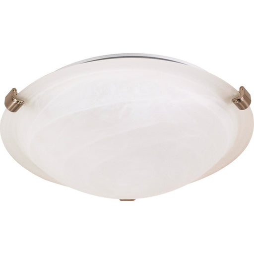 Nuvo 12in 1-Light Flush Mount | Traditional White and Alabaster Glass | Bathroom & Hallway Ceiling Light | 12.5 x 12.5 x 4 in, Damp Rated | Model 60-270