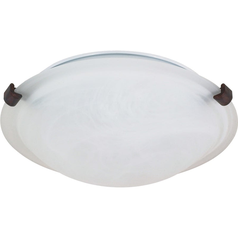 Nuvo 60-272 12in 1-Light Flush Mount | Traditional Alabaster Glass | Bathroom & Hallway Ceiling Light | 12.5 x 12.5 x 4 in, Damp Rated | Model 60-272