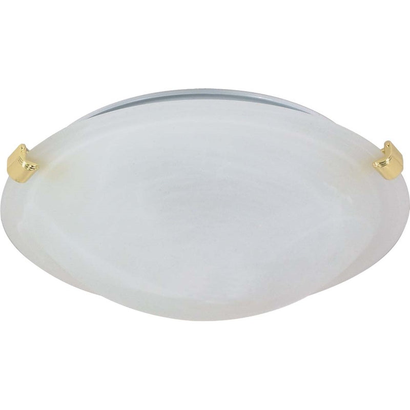 Nuvo 60-274 12in 1-Light Flush Mount | Traditional Alabaster Glass | Bathroom & Hallway Ceiling Light | 12.5 x 12.5 x 4 in, Damp Rated | Model 60-274