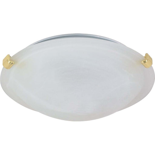 Nuvo 60-274 12in 1-Light Flush Mount | Traditional Alabaster Glass | Bathroom & Hallway Ceiling Light | 12.5 x 12.5 x 4 in, Damp Rated | Model 60-274