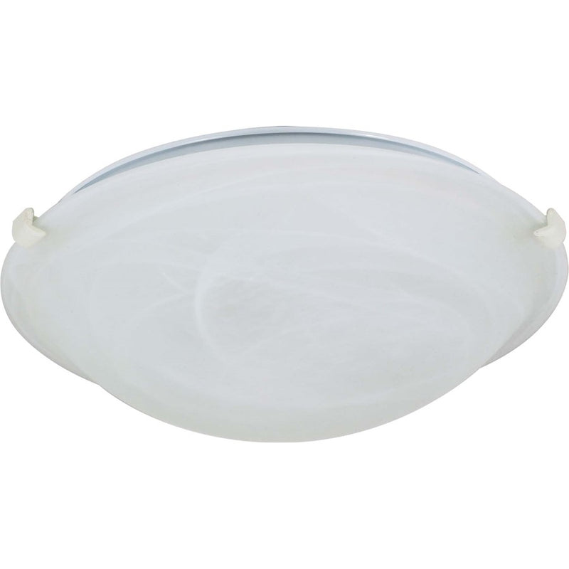 Nuvo 60-276 12in 1-Light Flush Mount | Traditional Alabaster Glass and White Metal | Bathroom & Hallway Ceiling Light | 12.5 x 12.5 x 4 in | Model 60-276