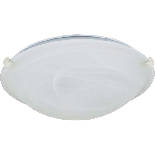 Nuvo 60-276 12in 1-Light Flush Mount | Traditional Alabaster Glass and White Metal | Bathroom & Hallway Ceiling Light | 12.5 x 12.5 x 4 in | Model 60-276