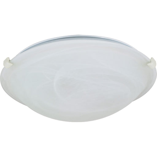 Nuvo 2-Light 16in Flush Mount | White Alabaster Glass | Bathroom & Hallway Ceiling Light | Damp Rated, 5in H | Model 60-277