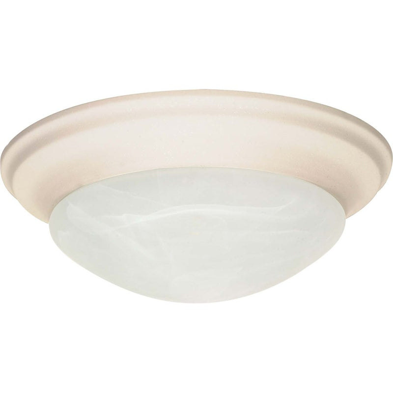 Nuvo 12in 1-Light Flush Mount | Textured White and Alabaster Glass | Bathroom & Hallway Ceiling Light | 11.5 x 11.5 x 4.5 in | Model 60-286