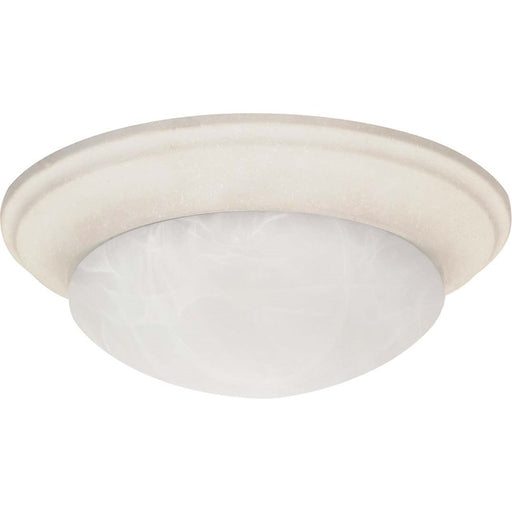 Nuvo 60-287 14in 2-Light Flush Mount | Textured White and Alabaster Glass | Bathroom & Hallway Ceiling Light | 14 x 14 x 5.5 in | Model 60-287