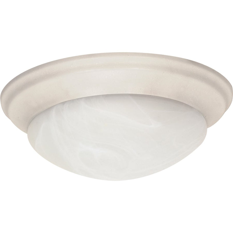 Nuvo 17in 3-Light Flush Mount | Textured White and Alabaster Glass | Bathroom & Hallway Ceiling Light | 17 x 17 x 6 in | Model 60-288