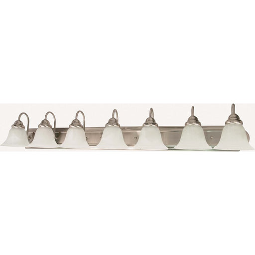 Nuvo Ballerina 48in 7-Light Vanity Light | Transitional Brushed Nickel and Alabaster Glass | Bathroom Vanity | 48 x 8.5 x 7.625 in | Model 60-291