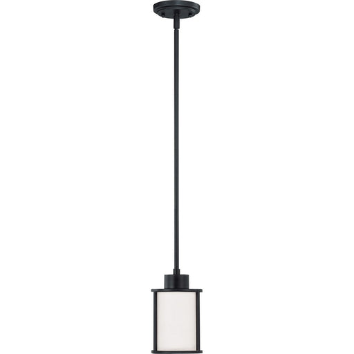 Nuvo Odeon 5in 1-Light Mini Pendant | Transitional Aged Bronze and Satin White Glass | Kitchen Island & Dining Room | 5.125 x 5.125 x | Model 60-2977