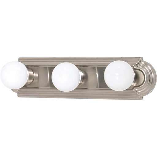 Nuvo Lighting 60-300 18in 3-Light Bathroom Vanity Light | Transitional Brushed Nickel and Alabaster Glass | Bathroom Vanity & Powder Room | Model 60-300