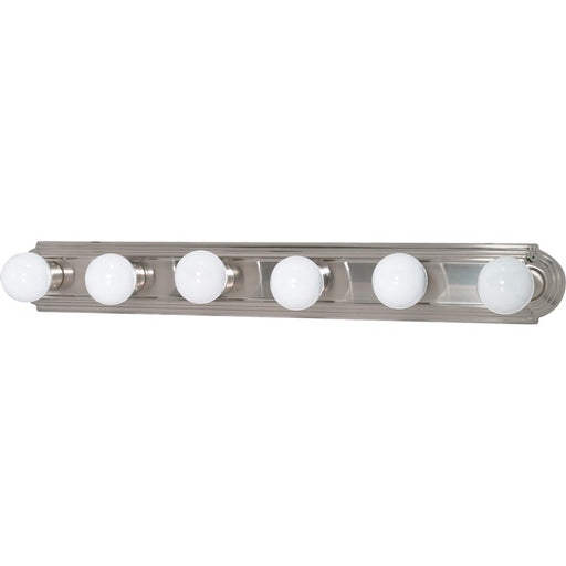 Nuvo Lighting 60-302 6-Light 36in Vanity Light | Brushed Nickel and Alabaster Glass | Bathroom Vanity | 36 x 4.75 x 2 in | Model 60-302