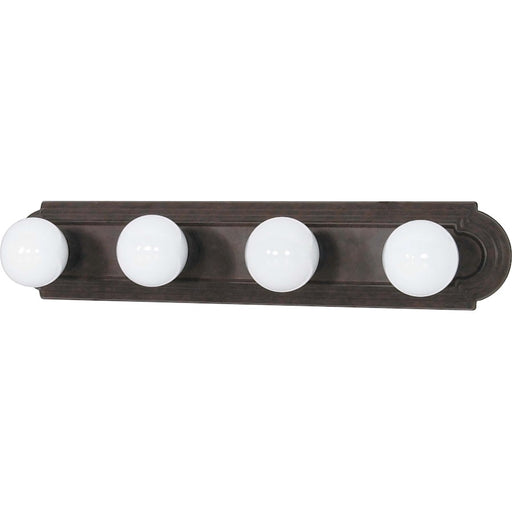 Nuvo Lighting 60-305 24in 4-Light Vanity Light | Traditional Old Bronze and Alabaster Glass | Bathroom Vanity | 24 x 4.75 x 2 in | Model 60-305