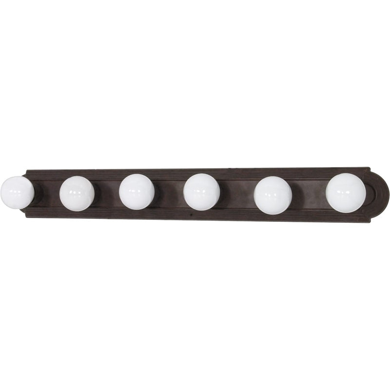 Nuvo Lighting 60-306 36in 6-Light Vanity Light | Traditional Old Bronze and Alabaster Glass | Bathroom Vanity | 36 x 4.75 x 2 in | Model 60-306