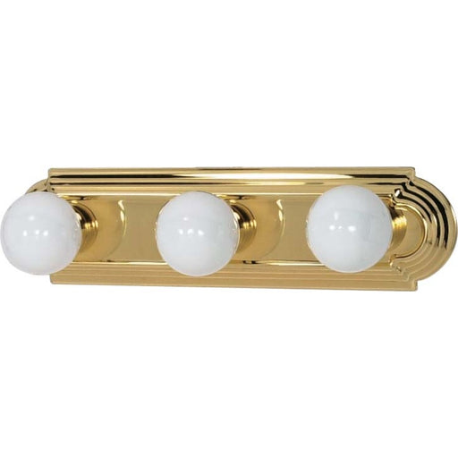 Nuvo Lighting 60-308 18in 3-Light Vanity Light | Racetrack Polished Brass and Alabaster Glass | Bathroom Vanity | 18 x 4.75 x 2 in | Model 60-308