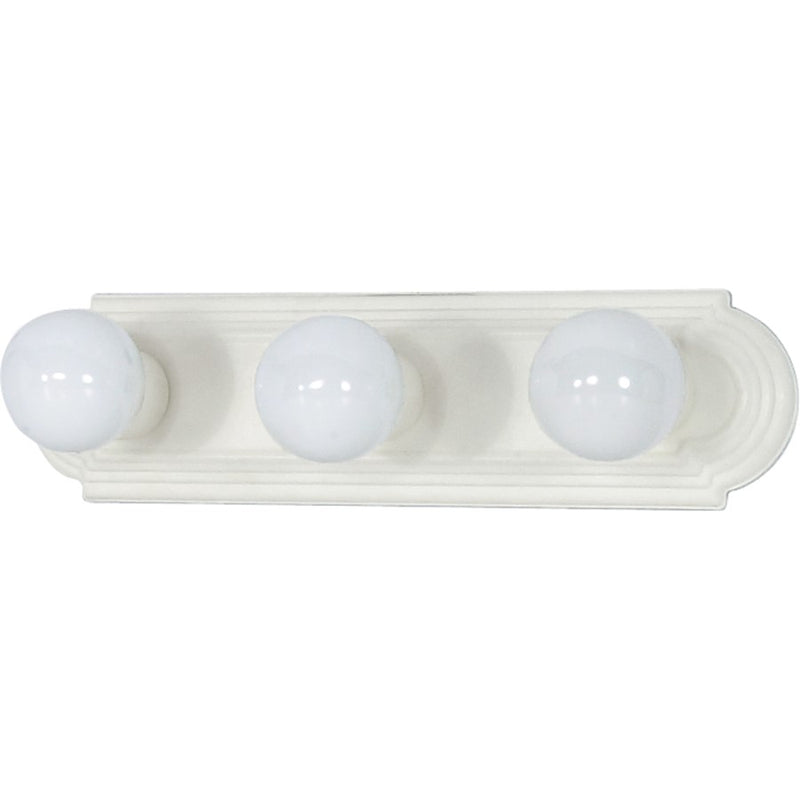 Nuvo Lighting Racetrack 18in 3-Light Vanity Light | Traditional Textured White and Alabaster Glass | Bathroom Vanity | 18 x 5 x 2 in | Model 60-312
