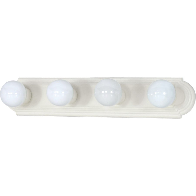 Nuvo Lighting 60-313 24in 4-Light Vanity Light | Racetrack Textured White and Alabaster Glass | Bathroom Vanity | 24 x 4.75 x 2 in | Model 60-313