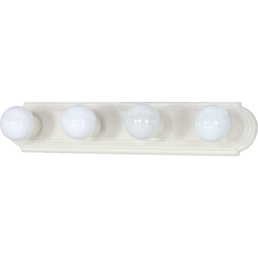 Nuvo Lighting 60-313 24in 4-Light Vanity Light | Racetrack Textured White and Alabaster Glass | Bathroom Vanity | 24 x 4.75 x 2 in | Model 60-313